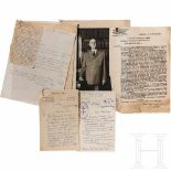 Résistance Francaise - various documents owned by Michel de BryVerschiedene handschriftliche