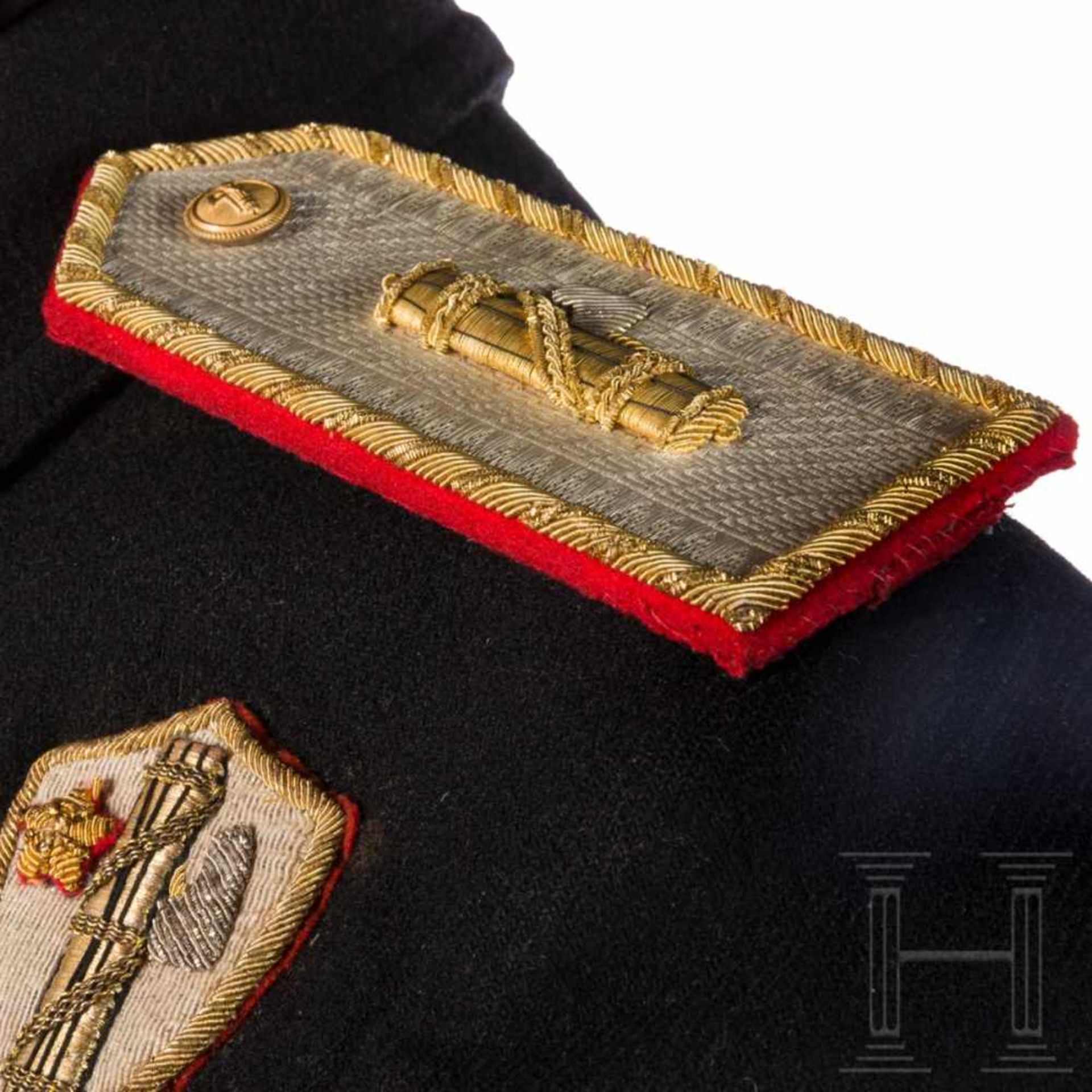 A black PNF uniform with dagger, order and documents, before 1945Black velvet fez with gold- - Bild 9 aus 11