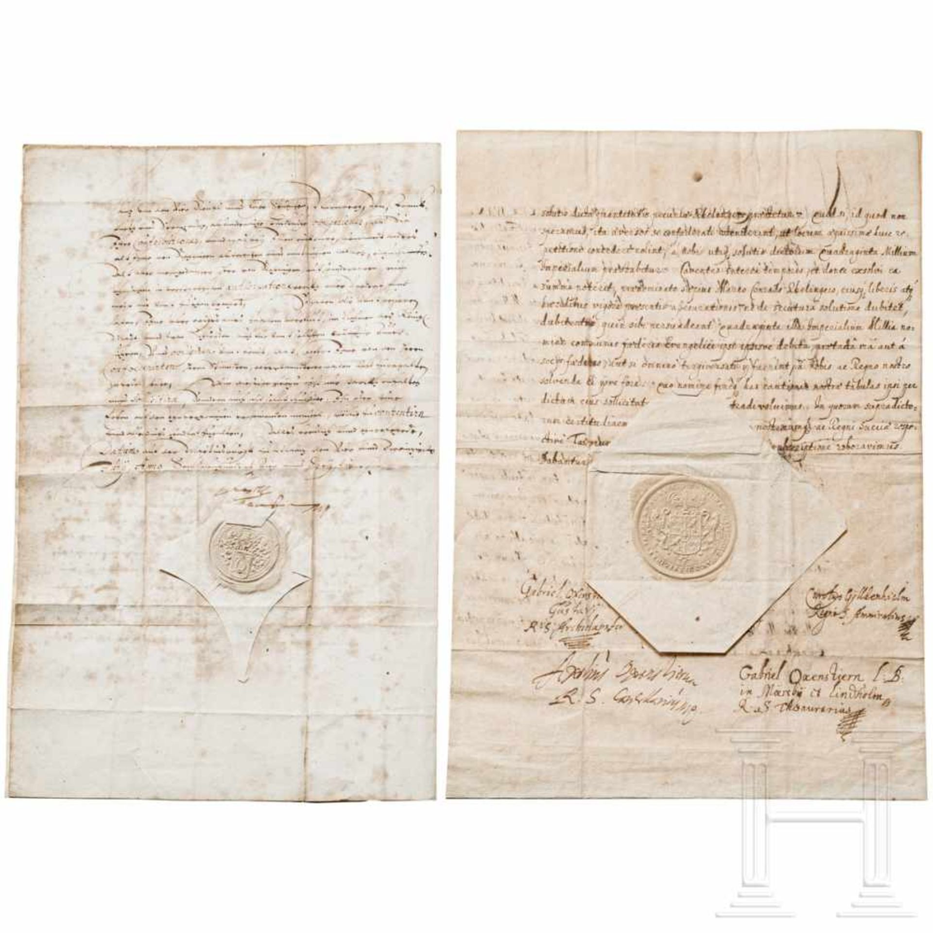 Thirty Years War - Axel Oxenstierna (1583-1654), Queen Christine - two documents on war financing - Bild 2 aus 3