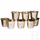 Prince Carl of Prussia (1801 - 1883) - eight partially gold-plated drinking cupsUngepunzt,