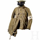 A uniform and equipment ensemble for a naval warrant officer, naval shore patrol, World War