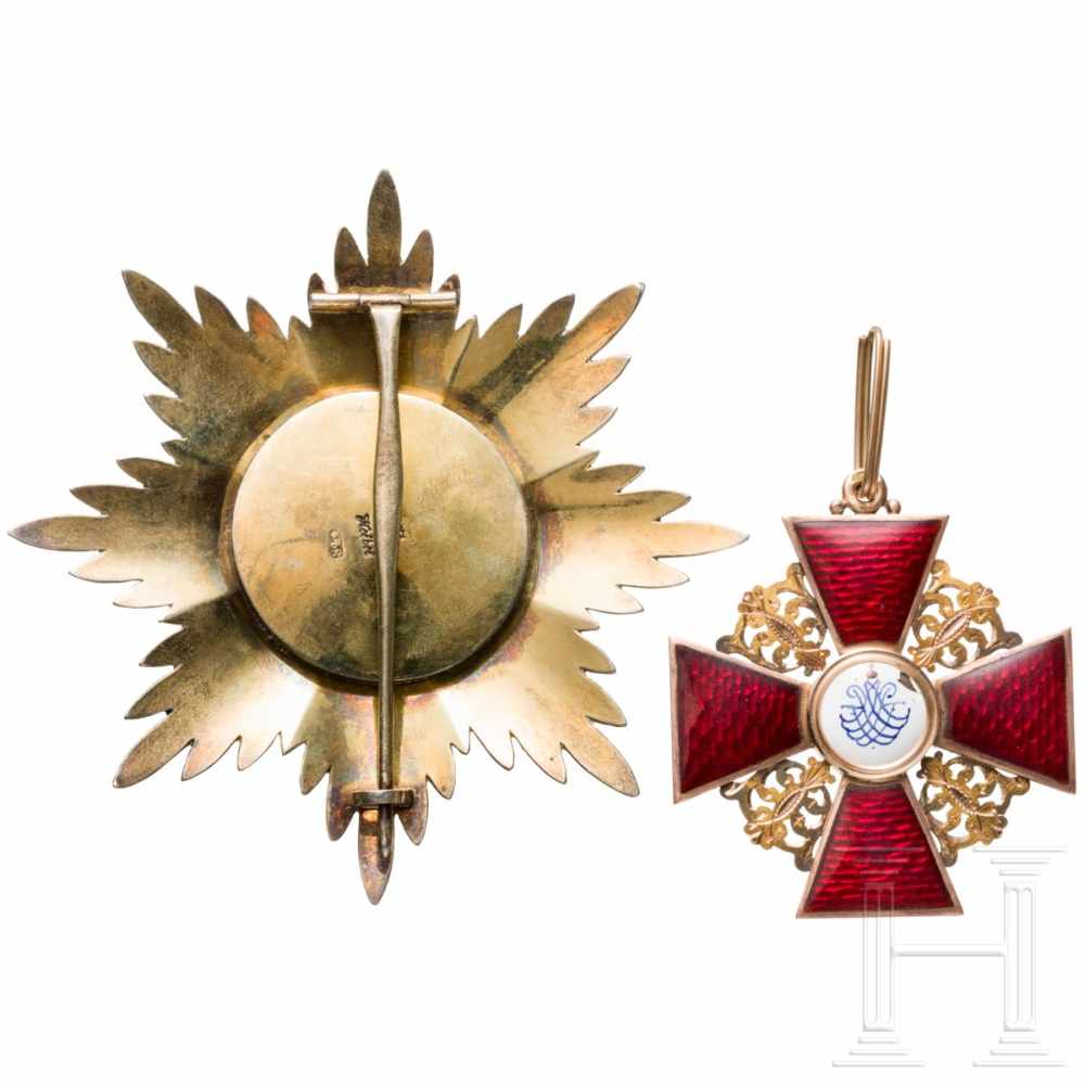 A Russian order set of St. Anna – a cross 1st Ccass with breast star and sash, 2nd half of the - Image 5 of 11