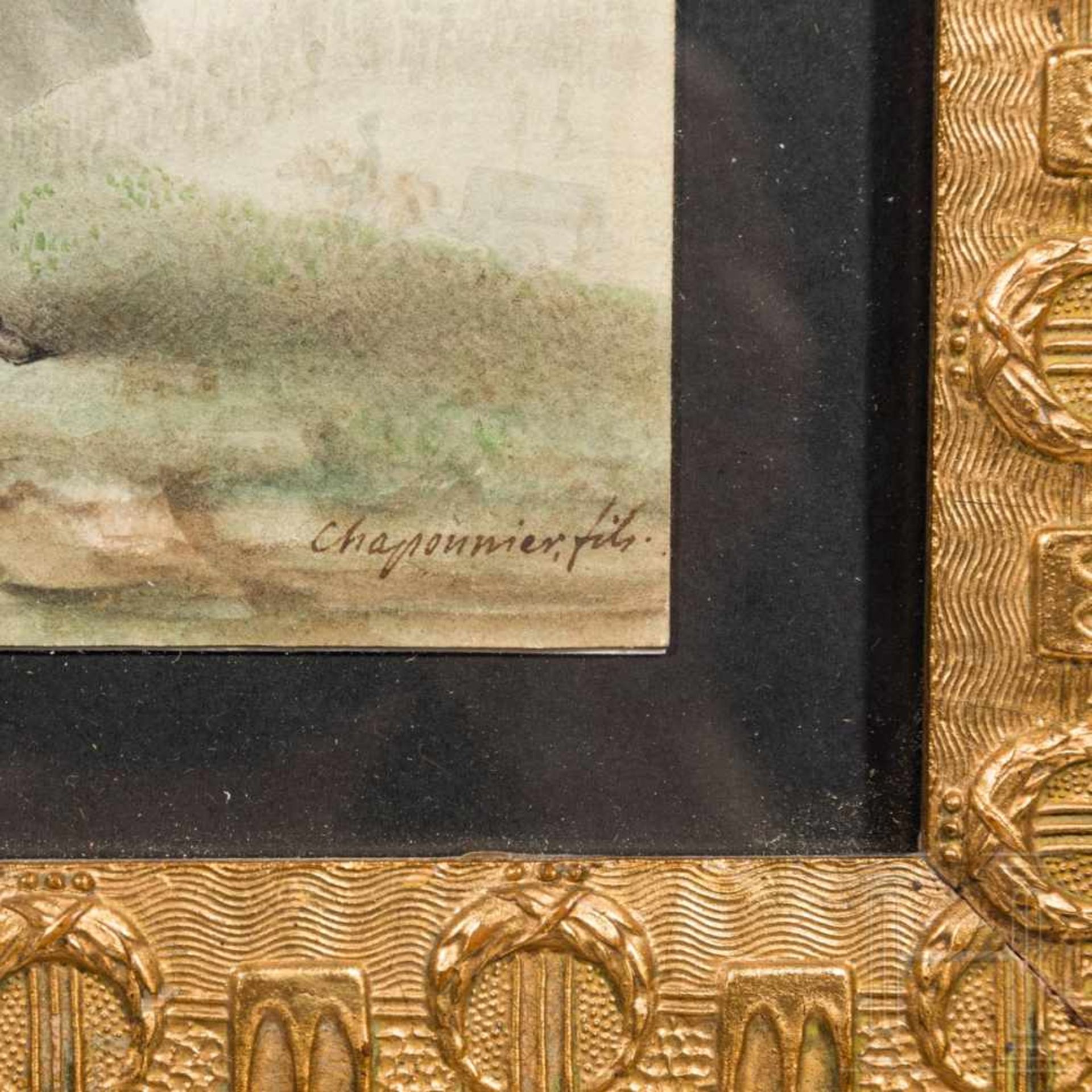 A contemporary watercolour of Napoleon and an engraving of NeyAquarellfarbe auf Papier, rechts unten - Bild 6 aus 6