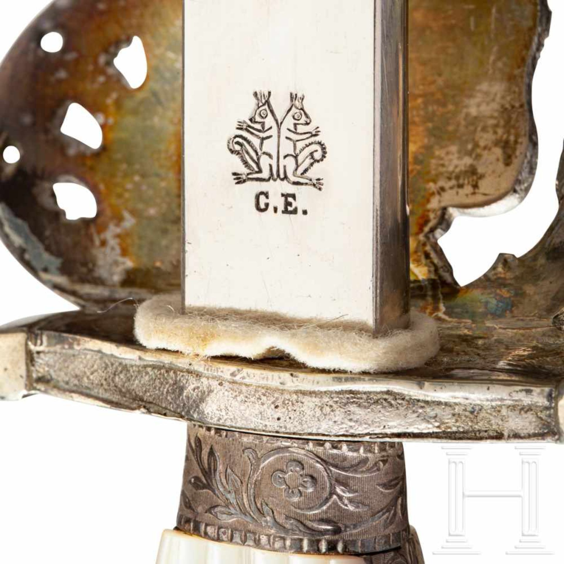 A silver court sword, Kingdom of Italy, circa 1900Schön erhaltene, beidseitig doppelt gekehlte und - Bild 4 aus 4