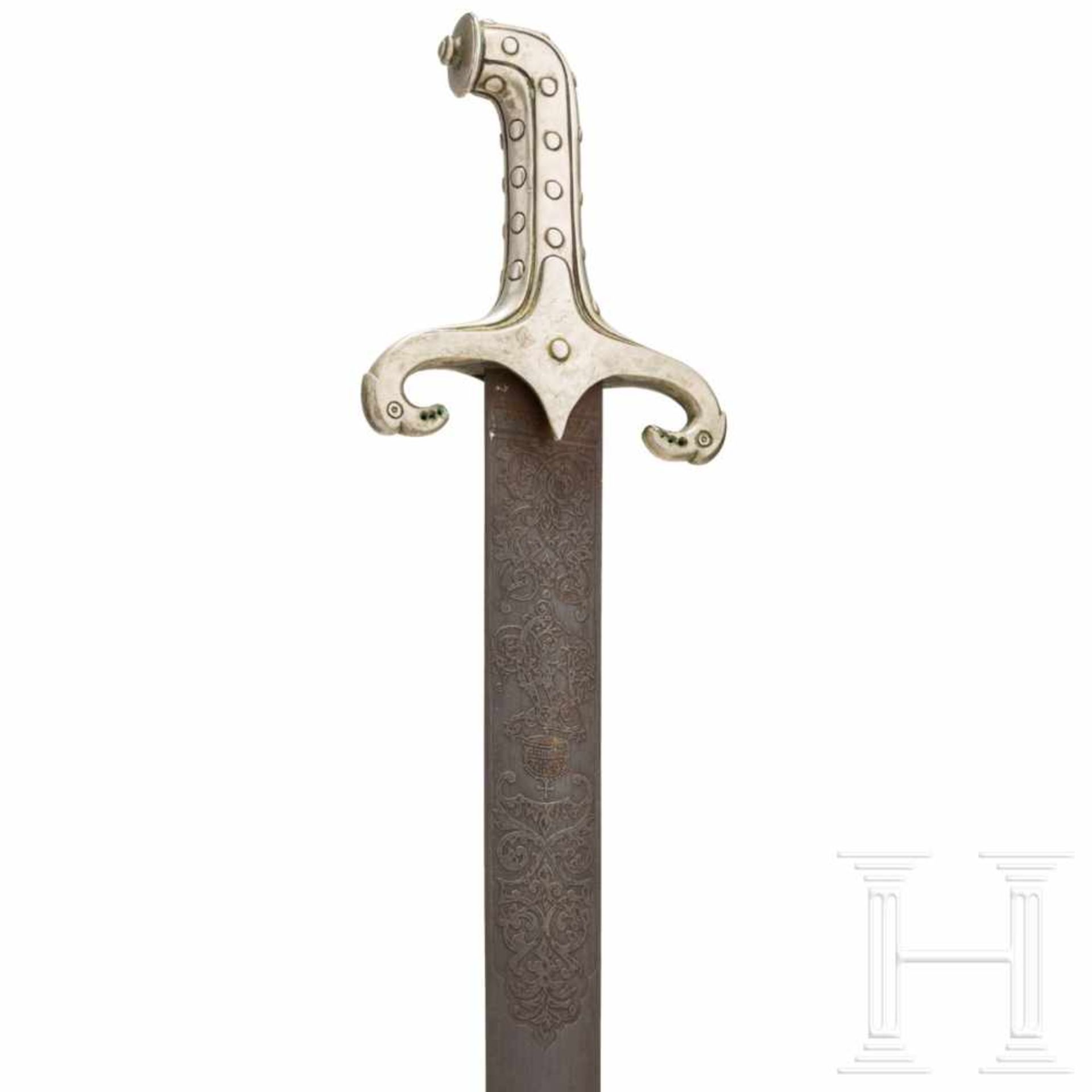 A guard sword M 1876 of the Hungarian crown guardGerade, zweischneidige Klinge (dunkle Patina) mit - Bild 4 aus 4