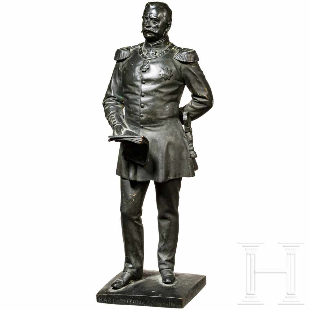 A bronze figure of Prince Karl Anton von Hohenzollern (1811 - 1885) as a generalMassive Bronze,