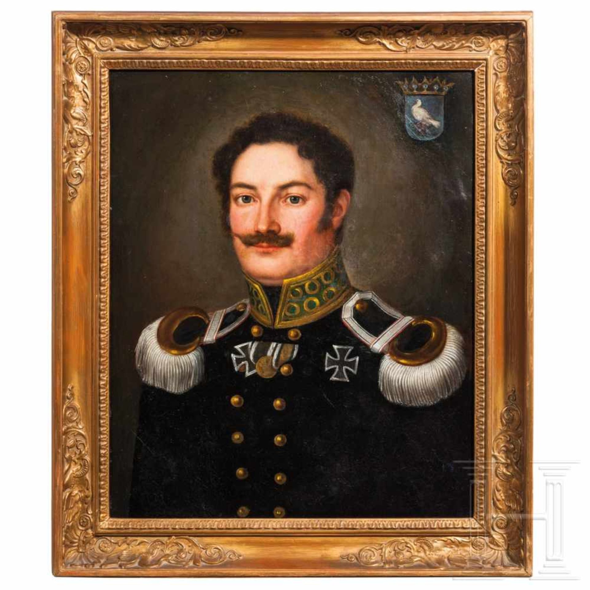 A portrait painting of a major of the riflemen in the liberation warsÖl auf Leinwand, Portrait in