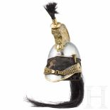 A helmet M 1845 for cuirassier troopersEiserne Glocke mit einem doppelten Zierrand, vom mit