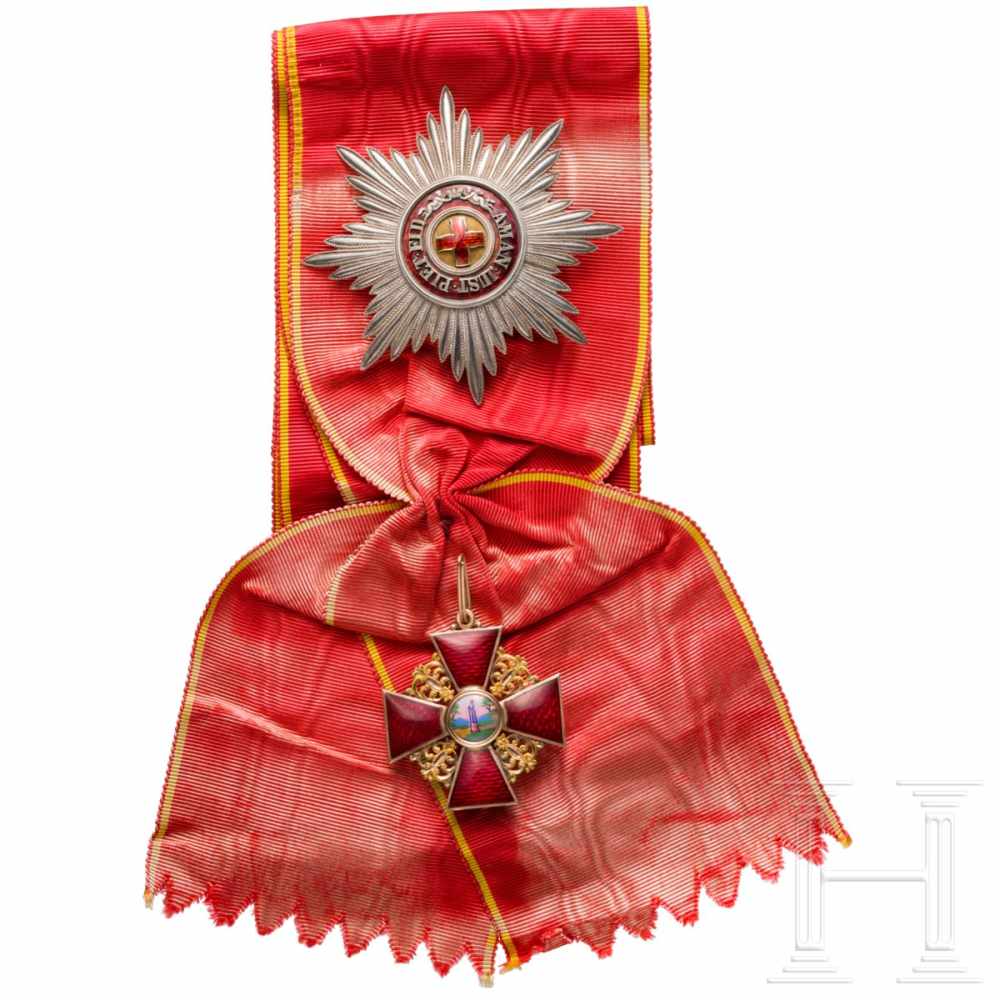 A Russian order set of St. Anna – a cross 1st Ccass with breast star and sash, 2nd half of the - Image 2 of 11