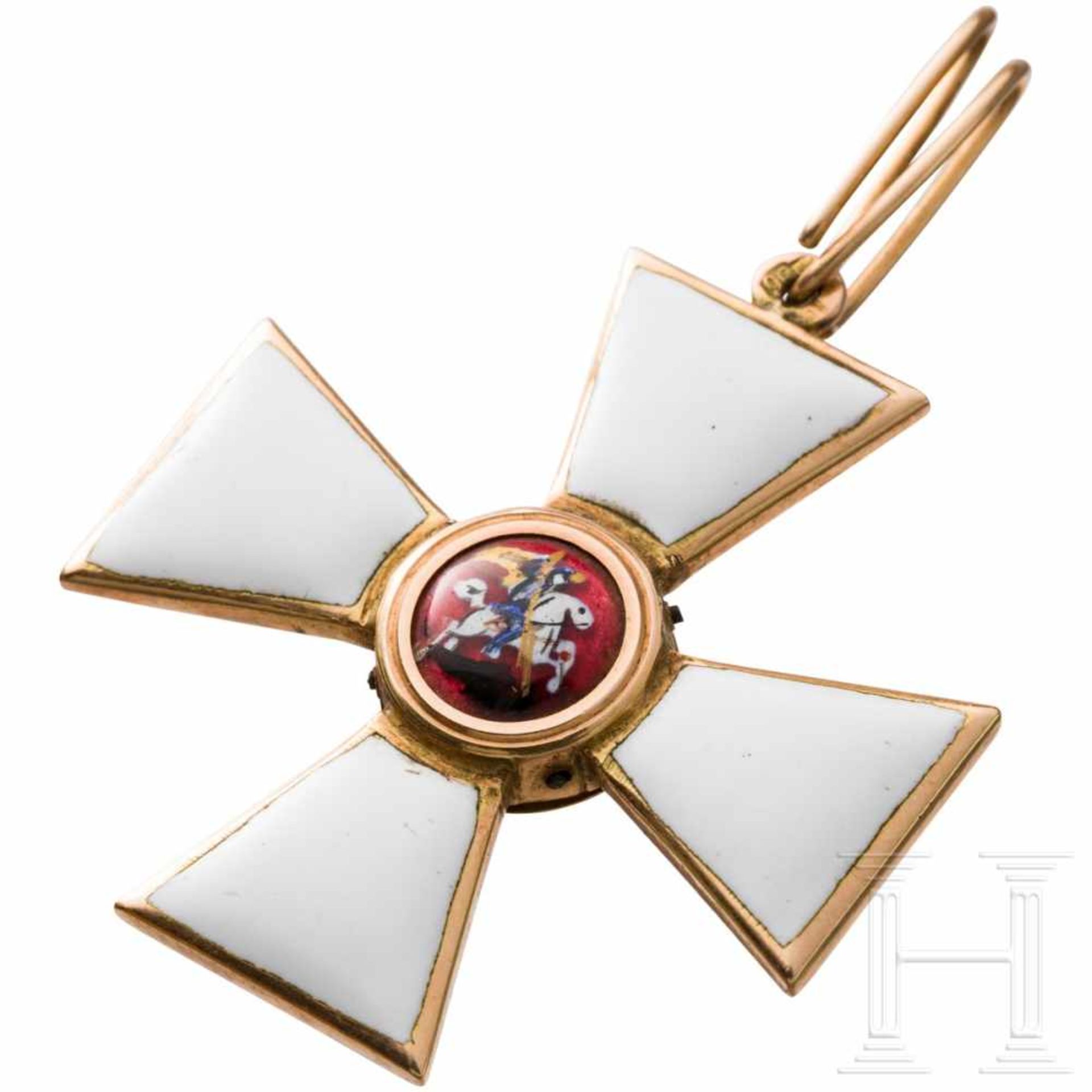 A Russian Order of St. George – a cross 4th class, circa 1915Gold, enamelled. The mark of fineness - Bild 4 aus 5