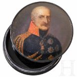 A lacquer box, portrait of Prince Blücher of Wahlstatt, Brunswick, Stockmann Company, c.