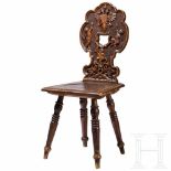 A chair with imperial coat of arms, 19th centuryLaub- und Nadelholz, handgeschnitzt. Vier mehrfach