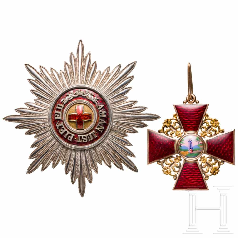 A Russian order set of St. Anna – a cross 1st Ccass with breast star and sash, 2nd half of the - Image 4 of 11