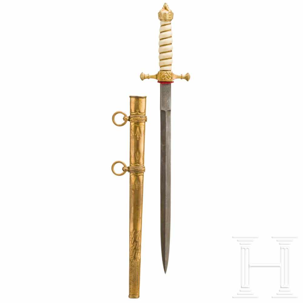 A dagger/letter opener in the form of the daggers of the German imperial navySpätere Damastklinge - Image 2 of 4
