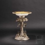 A large table centrepiece for King George V of Hanover, dated 1868Silver, the bowl partly gilt, on