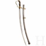 A sabre for sergeants of the artillery, end of 19th centuryGekrümmte Klinge mit beidseitigen