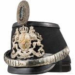 A shako for officers of the transport troops, telegraph battalions etc.Lederkorpus mit schwarzem