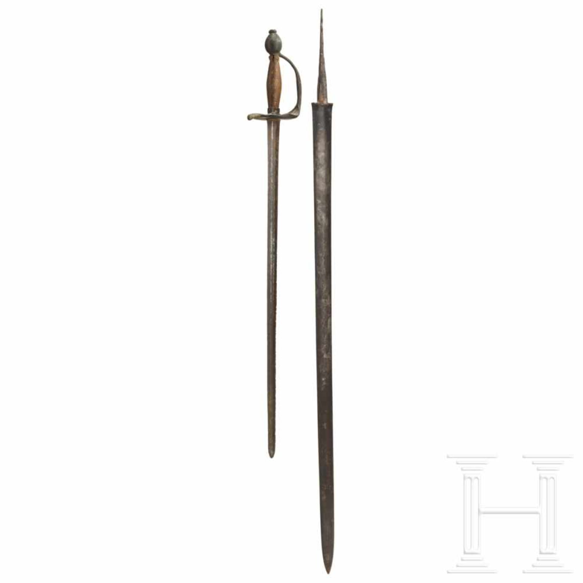 A palash blade and an infantry sword, Prussia, 18th centuryEine zweischneidige Klinge für den - Bild 2 aus 3