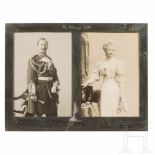 Emperor Wilhelm II and Empress Auguste Viktoria - a double portrait in a silver presentation