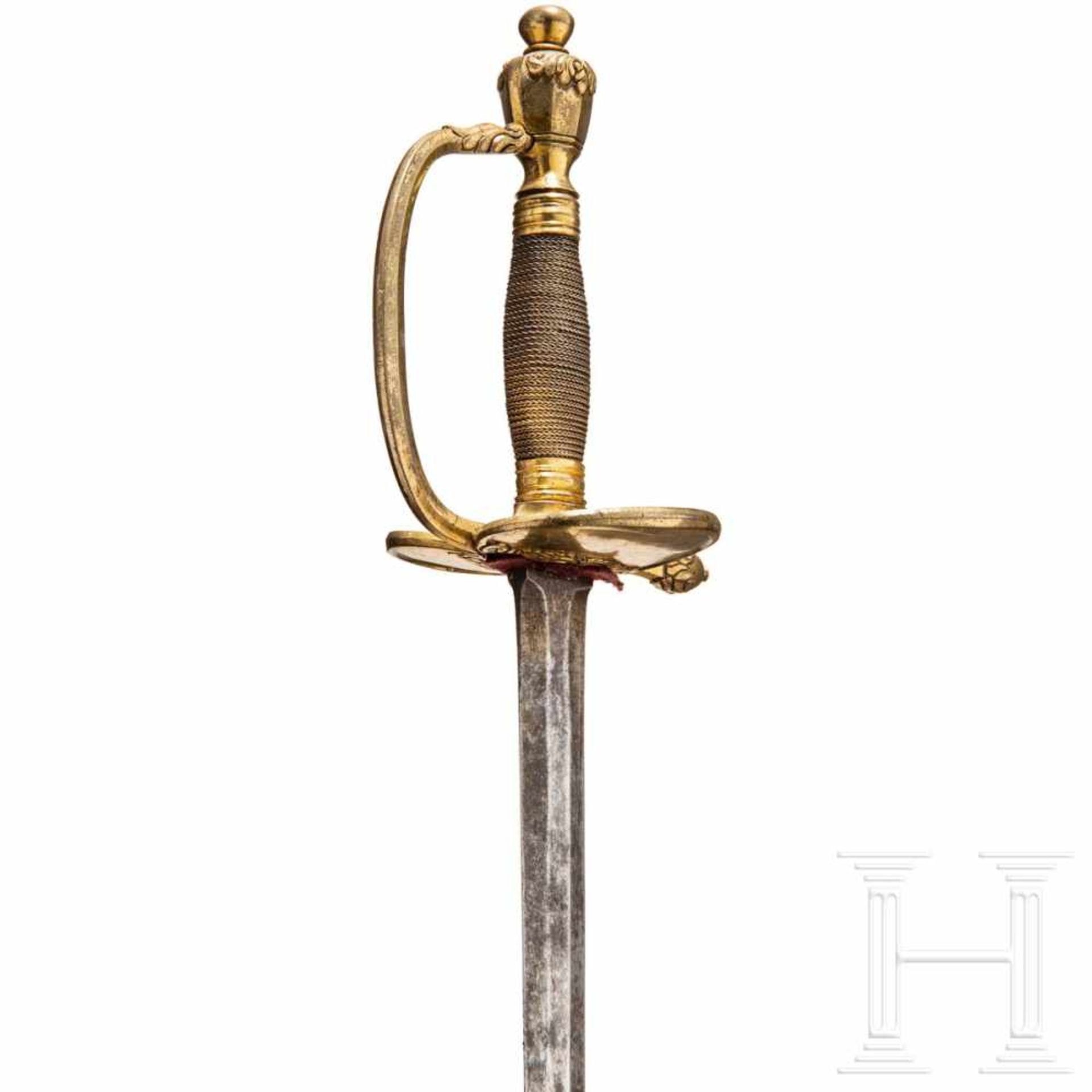 A sword for officers of the infantry, c. 1780Zweischneidige Stichklinge mit abgeflachtem - Bild 3 aus 3