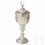 A large silver goblet by J. G. Hossauer for senior forester Sembach in Pomerania, dated