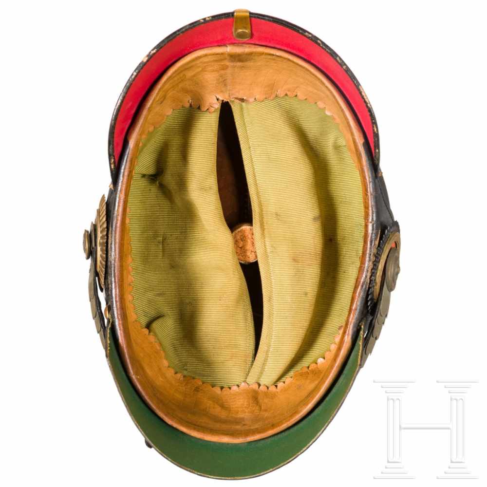 A helmet M 1886 for Landwehr officer´sLederglocke leicht eingesunken. Kreuzblatt mit Perlring - Image 3 of 3