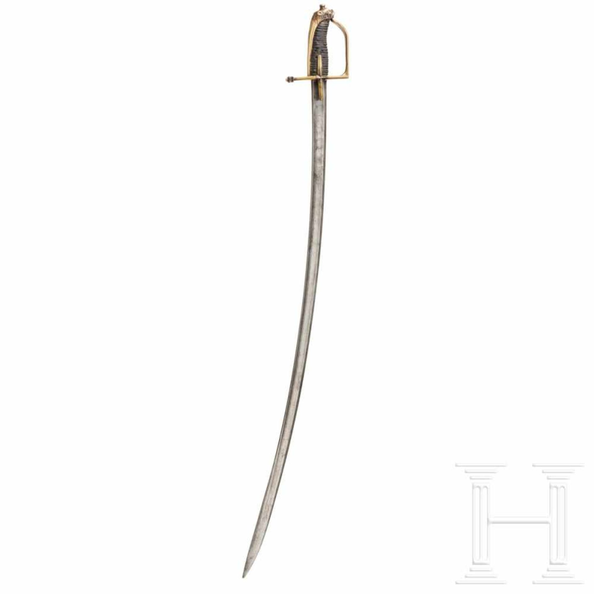 A lion's head sabre for officers, circa 1770Gekehlte Rückenklinge mit zweischneidiger Spitze. Im - Bild 2 aus 4