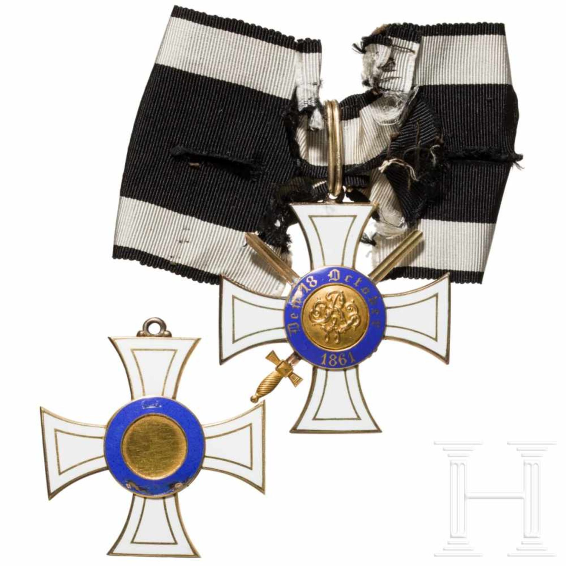 Two Orders of the Crown 2nd class, one with swordsKreuz 2. Klasse mit Schwertern, Silber - Bild 2 aus 4