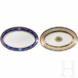 Two oval serving plates, one from a dinner service of Grand Duchess Alexandra Nikolaevna, the