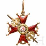 Order of Saint Stanislaus, a cross 3rd class with swords, Russia, circa 1910In Gold und Emaille. Auf