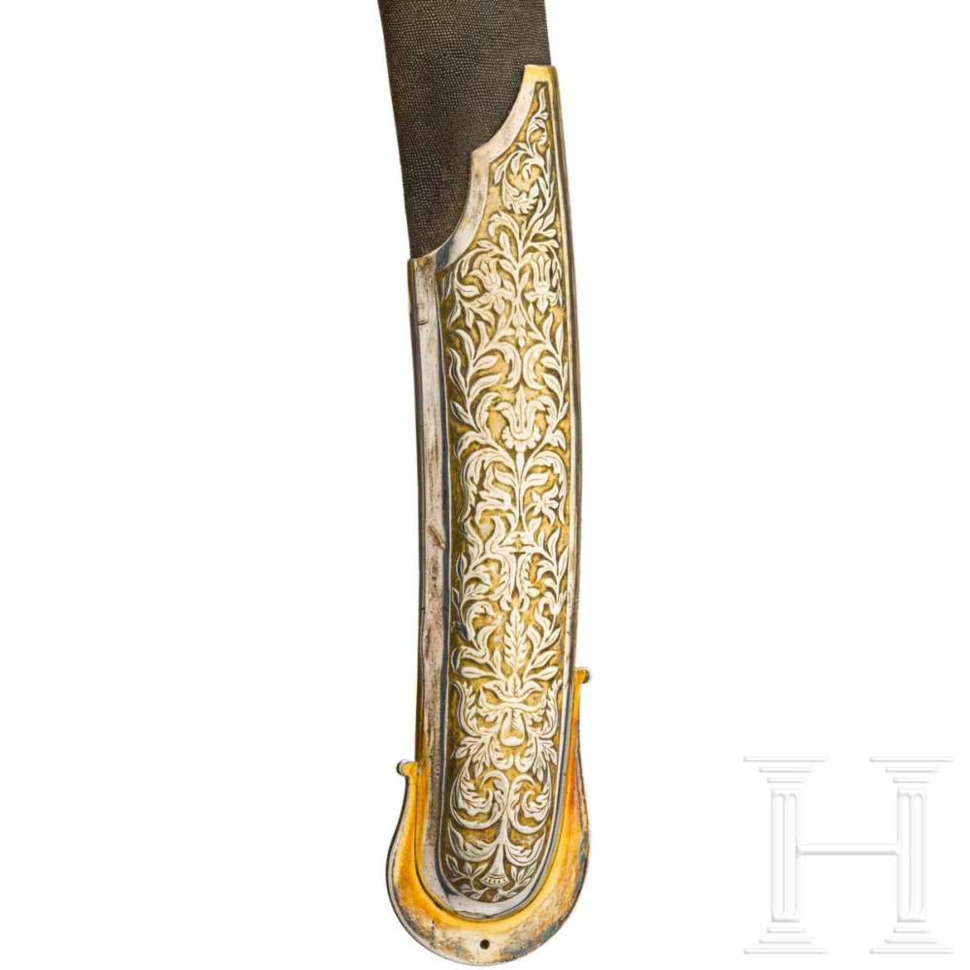 A splendid silver Damascus sabre for a high-ranking officer, 1st quarter of the 19th centuryThe - Bild 6 aus 7