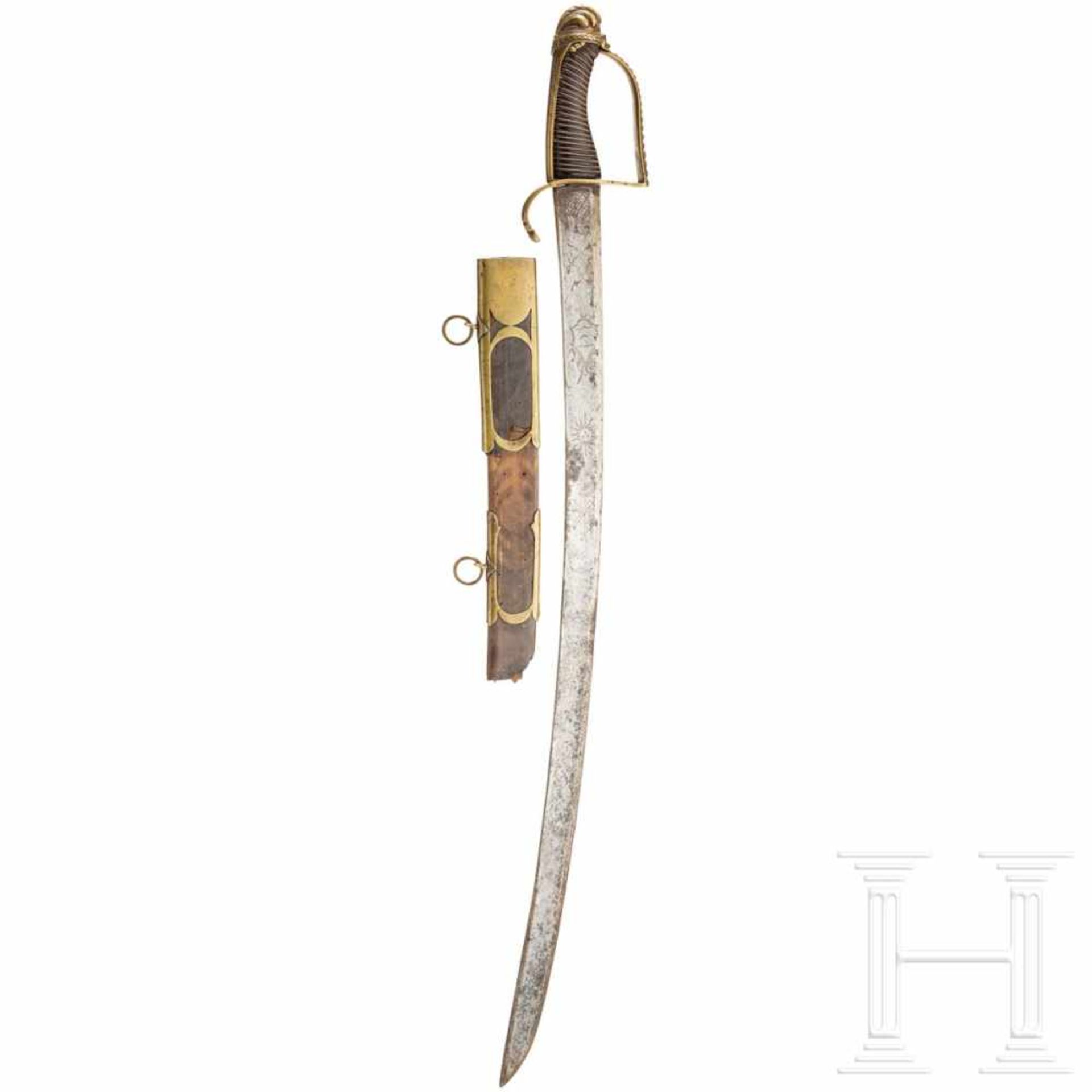 A sabre for high ranking officers, late 18th centuryLeicht geschwungene Rückenklinge mit - Bild 2 aus 2