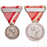 Medal of Bravery - two awardsGroße Silberne (1. Klasse) unter Kaiser Franz Joseph I., mit