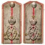 A pair of shoulder boards for a poruchik of the 2nd Pskovsky Dragoon Regiment, circa