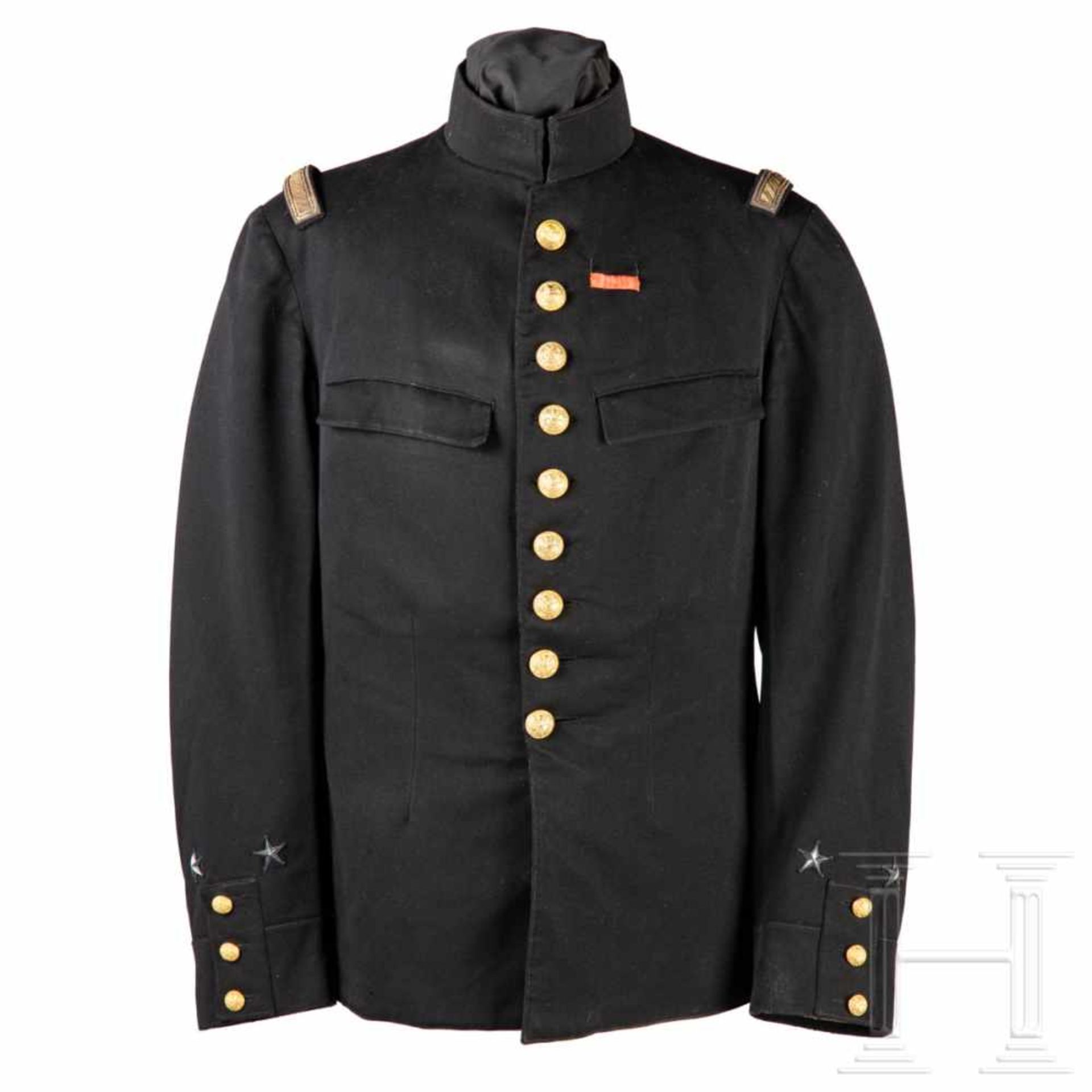 A tunic M 1893 for a two star generalFeines, schwarzes Tuch, zwei Brusttaschen, zwei silberne Sterne - Bild 2 aus 10