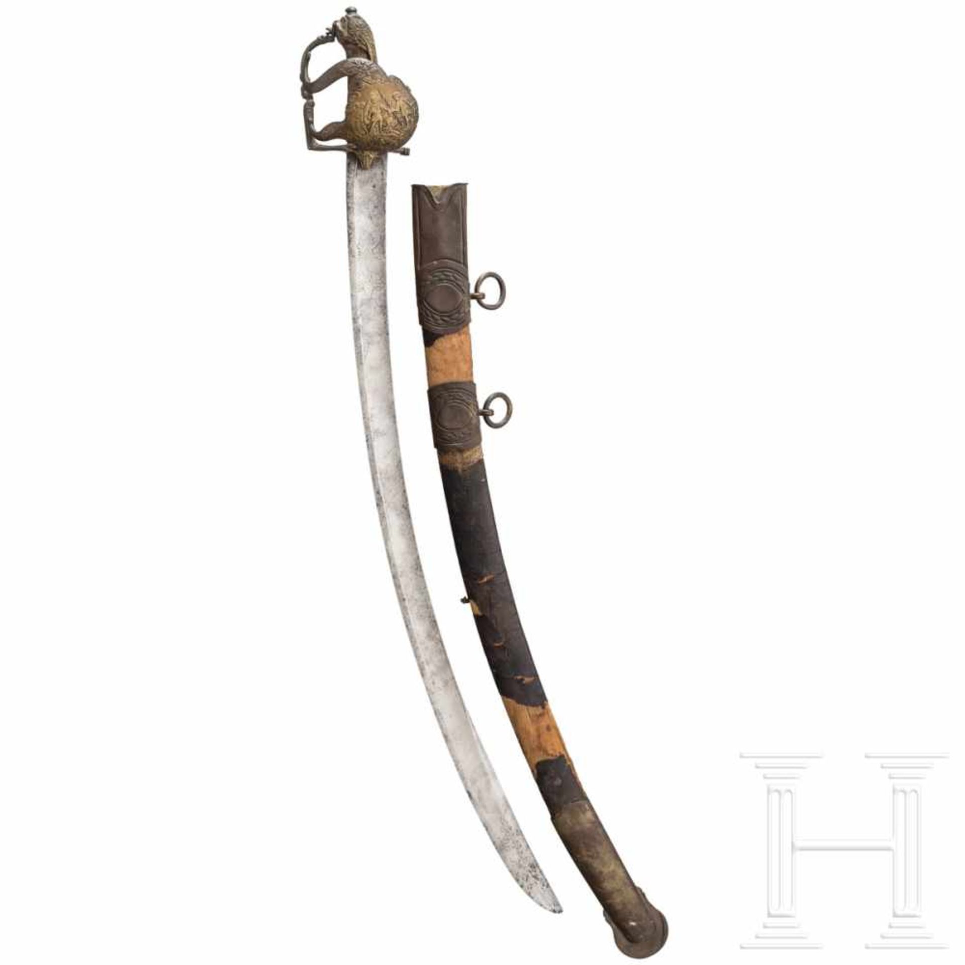 A sabre for cavalry officers, 1st quarter of the 18th centuryThe single-edged blade with wide