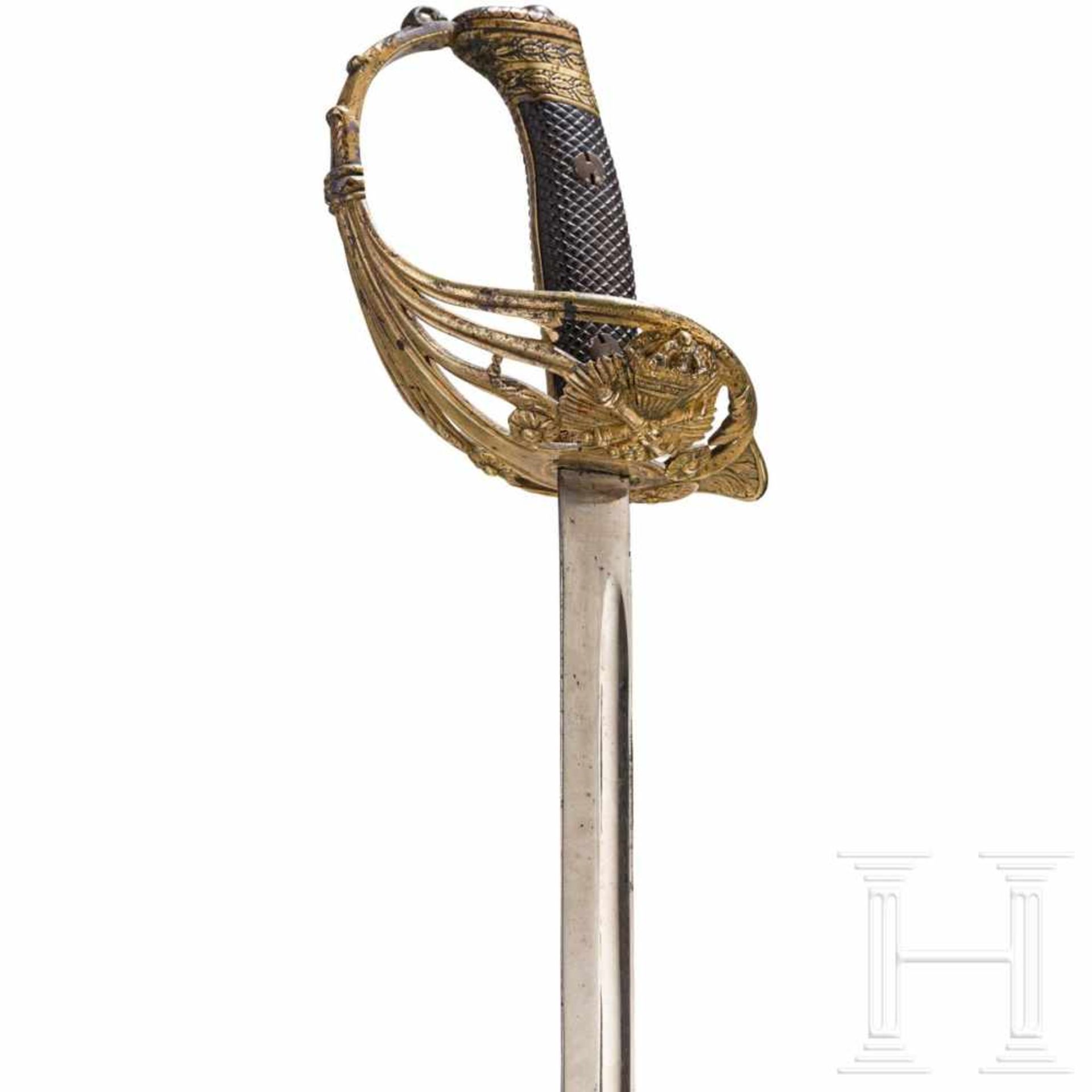 A sword for artillery officers, c. 1900Gerade, vernickelte Rückenklinge (etwas fleckig), auf dem - Bild 3 aus 3