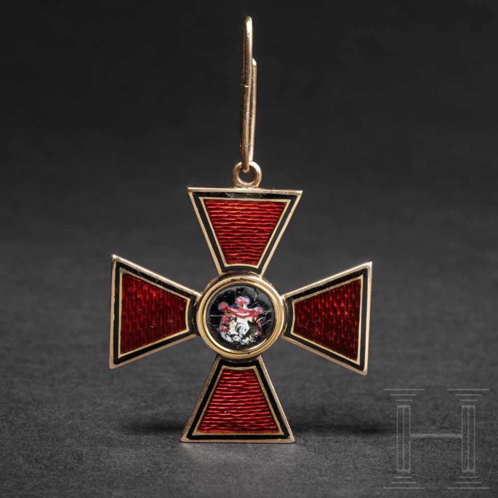 A Russian Order of St. Vladimir – a cross 2nd class by Wilhelm Keibel, mid-19th centuryGold and