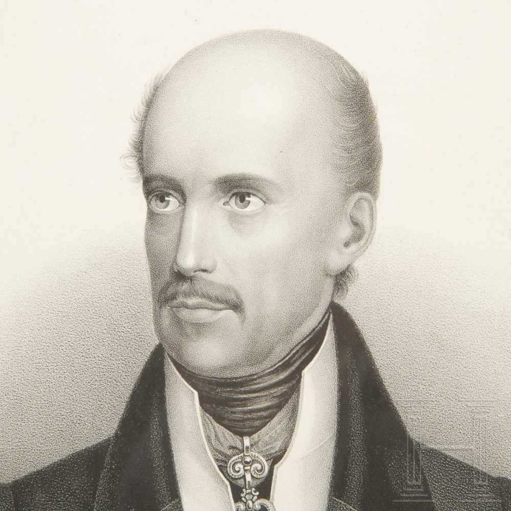 Archduke Johann of Austria – a portrait, 19th centuryStich auf Papier, unten bezeichnet „Johann, - Image 2 of 5