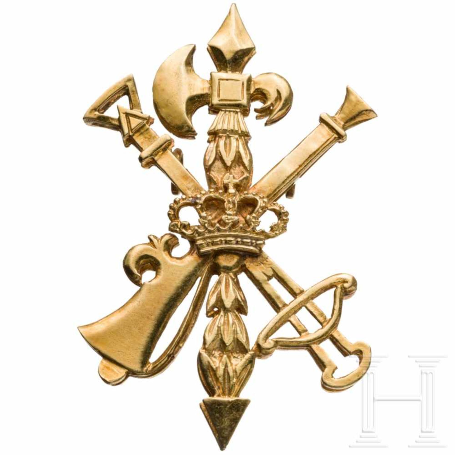 A gold badge of the Légion Espanola (Terzio de Extranjeros)Mehrteilig in Gold gefertigt,