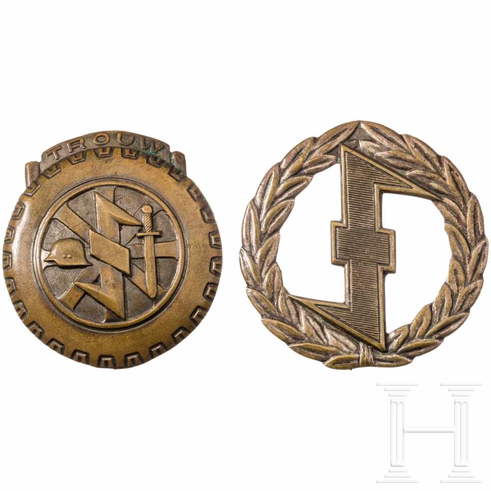 A loyalty badge for the Dutch volunteers of the NSKK group Luftwaffe + sports badgeHohlgeprägte