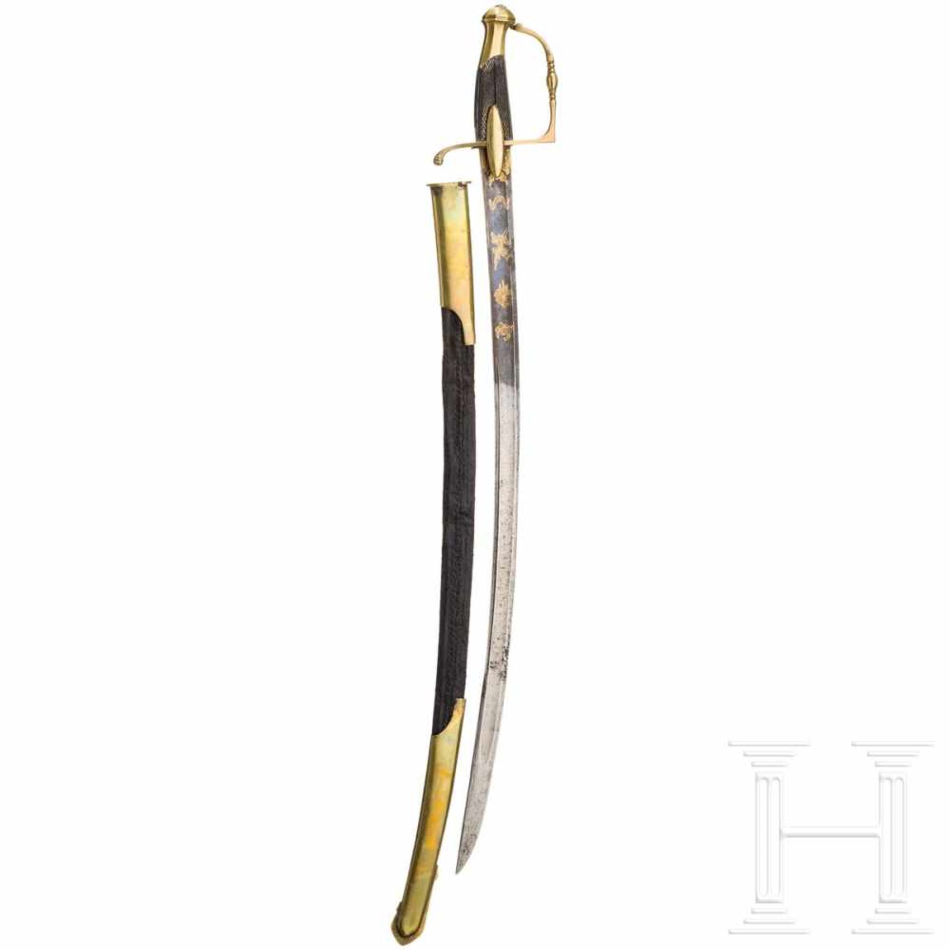 A sabre for officers of the infantry, circa 1800Leicht gekrümmte Klinge à la Montmorency ( - Bild 2 aus 2