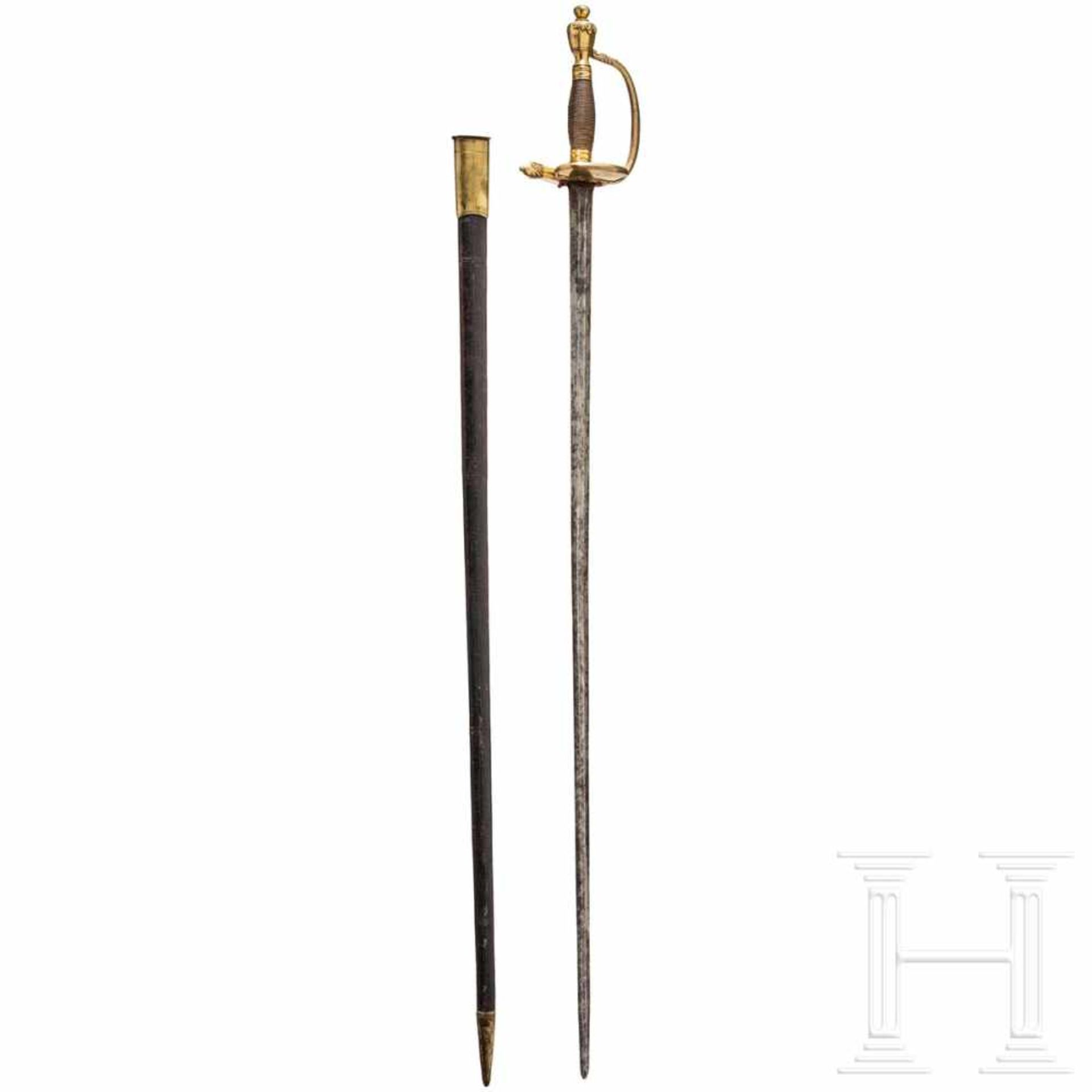 A sword for officers of the infantry, c. 1780Zweischneidige Stichklinge mit abgeflachtem - Bild 2 aus 3