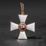 A Russian Order of St. George – a cross 4th class, circa 1915Gold, enamelled. The mark of fineness