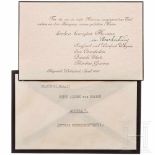 Prince Alfons of Bavaria - acknowledgement cards and photos of the Wagner familyDanksagungskarte von