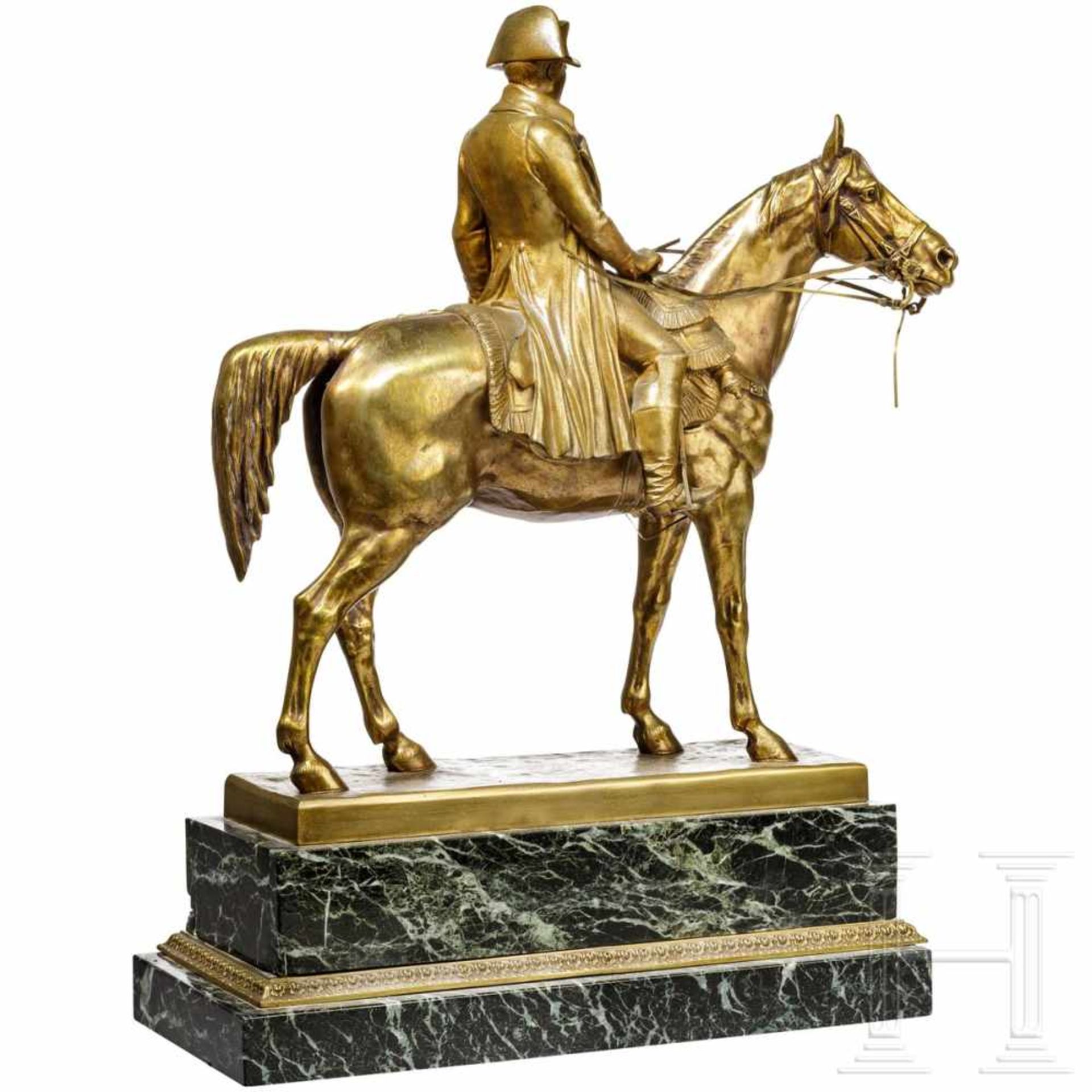 Louis Marie Moris (1818-83) - Napoleon I Bonaparte on horsebackHeavy bronze figure, the - Bild 2 aus 4