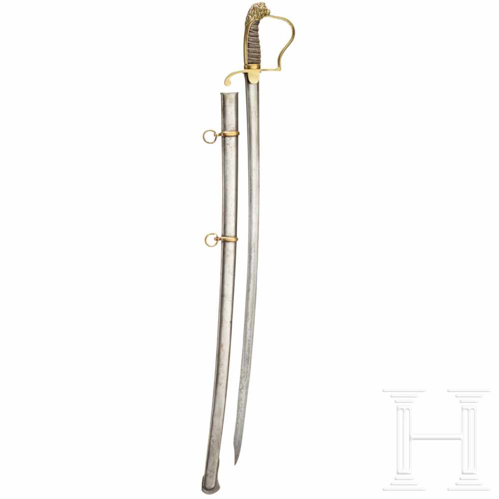 A sabre for officers of the fusileers, c. 1845Kräftige, leicht geschwungene Rückenklinge aus - Image 2 of 2