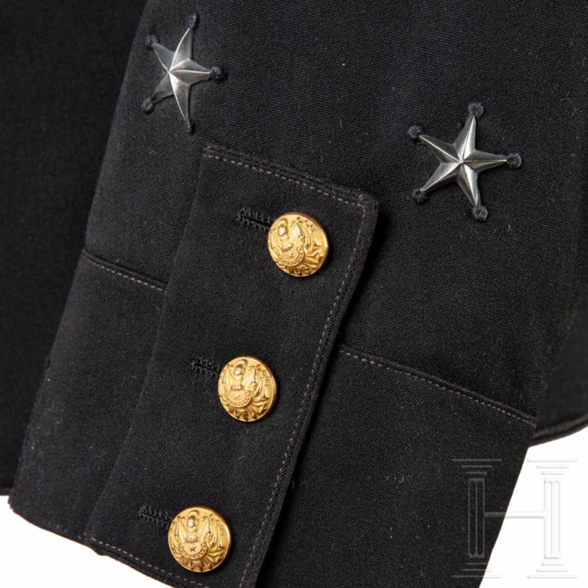 A tunic M 1893 for a two star generalFeines, schwarzes Tuch, zwei Brusttaschen, zwei silberne Sterne - Bild 7 aus 10