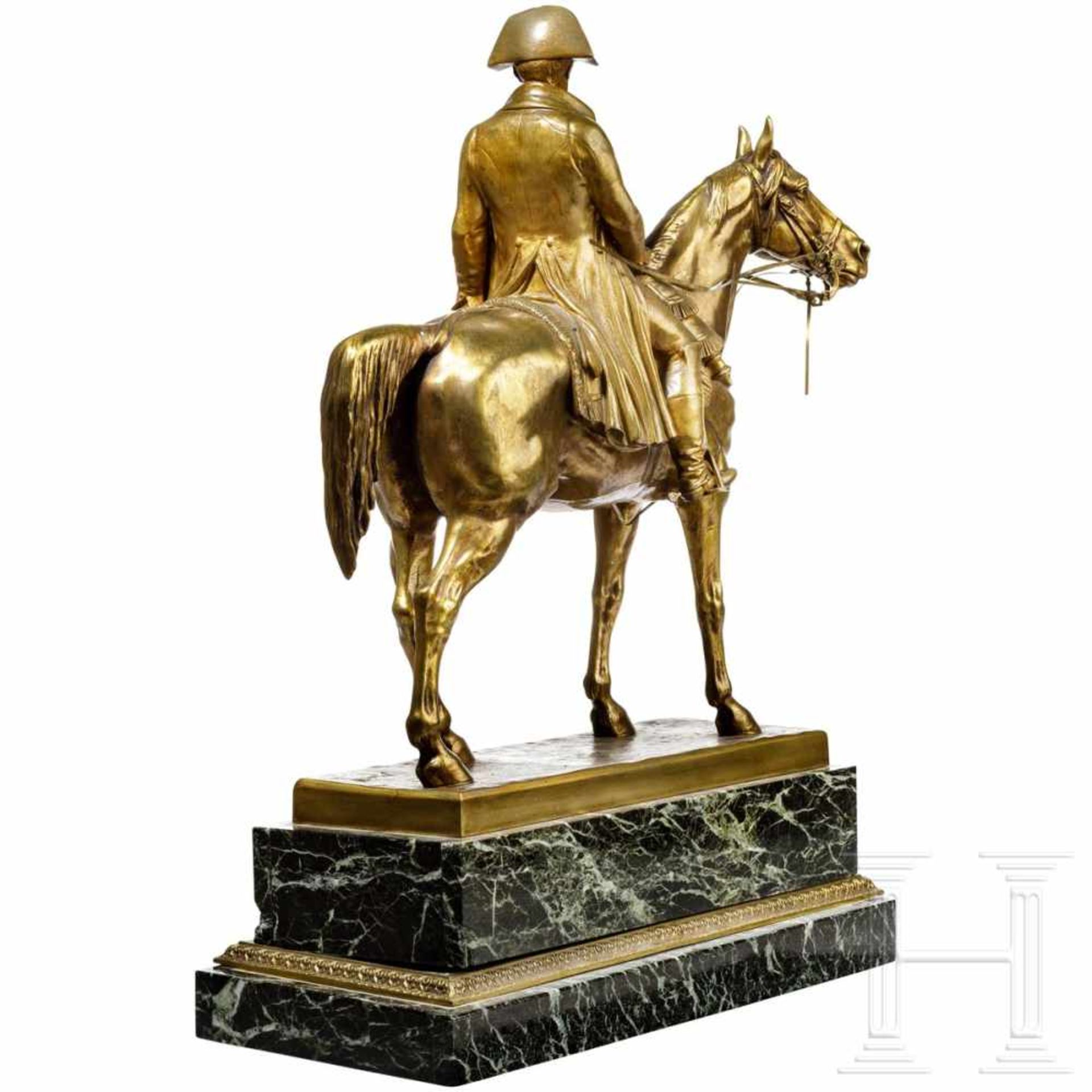 Louis Marie Moris (1818-83) - Napoleon I Bonaparte on horsebackHeavy bronze figure, the - Bild 4 aus 4