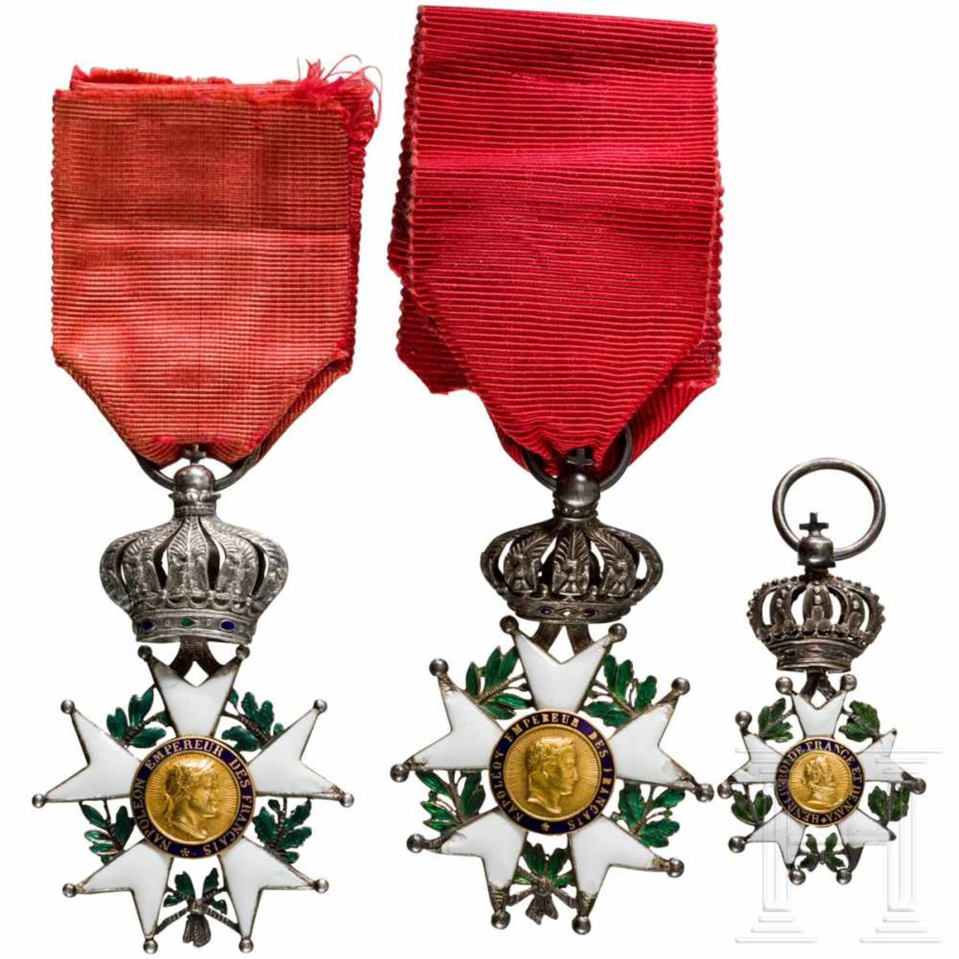 Three Orders of the Legion of Honour, 19th centuryDetailliert gefertigtes Ordenskreuz der